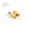 18K gold PVD plated stainless steel letter H bubble pendant 10mm DIY charm accessory - Letter H / Gold