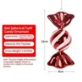 Ornamento caramella a sfera a strisce rosse e bianche da 18cm con finitura metallica - 18cm Rosso Sfera a Righe Diagonali / 1 Pezzo