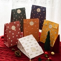 Variety of festive Christmas gift paper bags with cute cartoon patterns and gold seals - Set of 6 Styles - Colorful Christmas (ZD011)