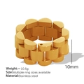 Goldener Edelstahlring im Armband-Stil mit 10 mm Breite und polierter Oberfläche - Edelstahl / US-Größe 6 Goldener Ring