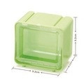 Translucent green cube washi tape cutter and organizer box measuring 5.2cm square - Green Storage Box