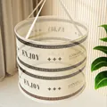Double layer hanging drying rack 40cm diameter with white breathable mesh and black prints - New Enclosed Double Layer - 40cm