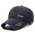 Quick-dry breathable sports baseball cap in navy blue with stylish embroidered lettering - Adjustable / Navy Blue