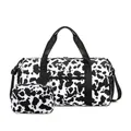 Ensemble de sacs de voyage motif vache avec grand fourre-tout et petite pochette - Ensemble deux pièces motif vache (en rupture de stock, personnalisable)