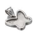 Silver butterfly stainless steel pendant base for DIY jewelry making and resin crafts - Steel Butterfly Base Tray (KLJ6704-Z)