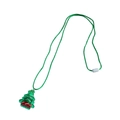 Leuchtende grüne Weihnachtsbaum-Halskette aus Harz mit grünem geflochtenem Band - Weihnachtsbaum Halskette