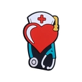 Medical themed silicone charm with nurse hat and heart stethoscope for pens - Medical Graduation