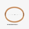 Bracciale rigido a sfere in acciaio inossidabile oro rosa con diametro di 6cm - Oro rosa