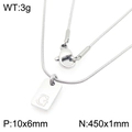 Zilveren roestvrijstalen slangenketting met vierkante G-letter hanger 10x6mm - Zilveren Letter G (KN293407-Z)