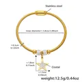 Détail du bracelet serpent doré en acier inoxydable avec breloque étoile et fermoir magnétique - Bracelet Doré (Z246)
