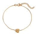 Minimalistisches Armband aus 18K vergoldetem Edelstahl mit einem Herzanhänger - Bubble Buchstabe A (Gold)