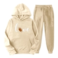 Ensemble survêtement polaire kaki avec motif love et football à capuche - S (L) / Haut Et Bas / Kaki 8