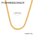 Gouden platte slangenketting van 18k verguld titaanstaal, 40cm met 5cm verlenging - Gouden Slangenketting Ketting (P1694)