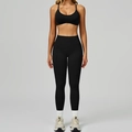 Ensemble de yoga noir sans couture avec legging taille haute et brassière de sport - S / Soutien-gorge+Leggings-Noir Premium