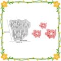 Stampo in silicone a forma di maiale con motivi a stella e misure dettagliate - Stile Stella Cava / Maiale Triplo Stella