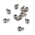 Silberfarbene Edelstahl-Abstandshalter mit Ösen für die DIY-Schmuckherstellung - 4mm Silber (10er Pack)