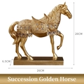 Sculpture de cheval doré avec cristaux sur socle pour décoration d'intérieur - Montée régulière / Doré