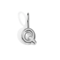Highly polished silver bubble letter Q pendant for DIY necklace and bracelet making - Letter Q / Silver