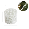 Detailed macro view showing 0.8cm white pearlescent beads for Christmas and wedding decor - 5m/8mm Round Bead / White