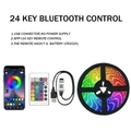5050 RGB LED strip kit with USB Bluetooth controller and 24-key remote control unit - 1m+24-Key Bluetooth / RGB Multicolor