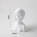 White 10cm goddess sculpture jewelry display stand for earring photography - Blindfolded Plaster Girl