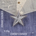 Silver grey embroidered star patch applique 2.9cm with iron-on backing for clothing - Silver Gray