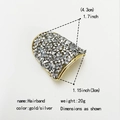 Macro delle dimensioni 4,3 cm di gancio per capelli con strass in finitura oro e argento - Stile B a ventaglio/Stella / Stile 514-B Oro