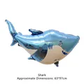 Cartoon blue shark foil balloon for kids birthday party decoration, size 63x97cm - Large Shark
