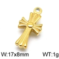 Polished gold punk cross pendant for necklace, minimalist design, size 17x8mm and weight 1g - Style 8 Cross (KLJ5963-Z)
