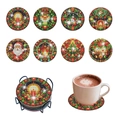 Set da 8 sottobicchieri natalizi fai da te con pittura a diamante e supporto in metallo - Stile Elementi Natalizi E Supporto