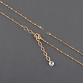 Minimalist 18k gold plated ball chain necklace with a clear faceted crystal pendant - Gold Fine Bead Chain
