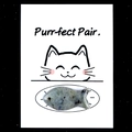 Fish-shaped natural green stone pendant with black spots on a Purr-fect Pair card - Labradorite