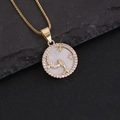 Detail of 18K gold necklace with whale and star pendant featuring pink crystals - 12#Pisces