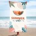 Bohemian style microfiber beach towel with tropical palm leaves and Summer Sale print - B4-Bohemian Summer Sale