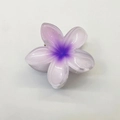 Elegant purple translucent plumeria flower hair claw clip for a chic vacation hairstyle - 8cm / White (Purple Heart)