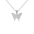 Collana con ciondolo a farfalla in argento con zirconi bianchi su una catena sottile - Argento (C313)