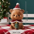 Detailed view of resin Christmas bear with dimensions 5.5cm height and 3cm width - Bear