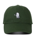 Détail de la broderie fantôme blanc avec couteau sur la casquette de baseball en coton - Réglable / Vert Militaire
