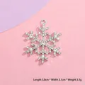 Silver snowflake pendant with white rhinestones, 3.8x3.1cm DIY jewelry charm - Extra Large Silver Snowflake