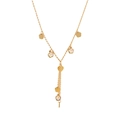 Élégant collier doré en Y avec pampilles marguerites et pendentifs cœurs aux reflets irisés - Style de Fleur (1#花朵)