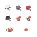 8-piece set of American football enamel pendants including helmets and LOVE rugby charms - 9# Assorted Mix (10Pcs)