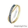 Bracciale geometrico placcato oro 18K con zircone blu e diametro interno di 5,9cm - Blu