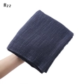 Detailed view of dark grey pleated cotton linen scarf fabric texture and wrinkles - Dark Gray