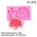 Roze siliconen pioenvorm voor taartdecoratie en creatieve doe-het-zelf handwerken - Stijl 2 (Pioen/Blad) / Roze