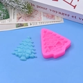 Detailed silicone mold for Christmas tree cake topper with textured layers and bow - Christmas Tree with Bow Decoration (3)