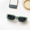 Chic 2025 square sunglasses featuring light green frames and dark grey lenses - Blue
