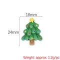 Christmas tree resin accessory in green with colorful dots and top star, 18x24mm size - Christmas Tree