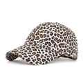 Classic baseball cap featuring a bold leopard print pattern in corduroy fabric finish - Adjustable / Small Leopard Beige