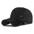 Men's winter insulated baseball cap in black with silver MR metal logo detailing - Adjustable / Black