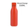 Insulated 304 stainless steel sports water bottle in vitality orange finish 550ML - Powder Coating Vitality Orange